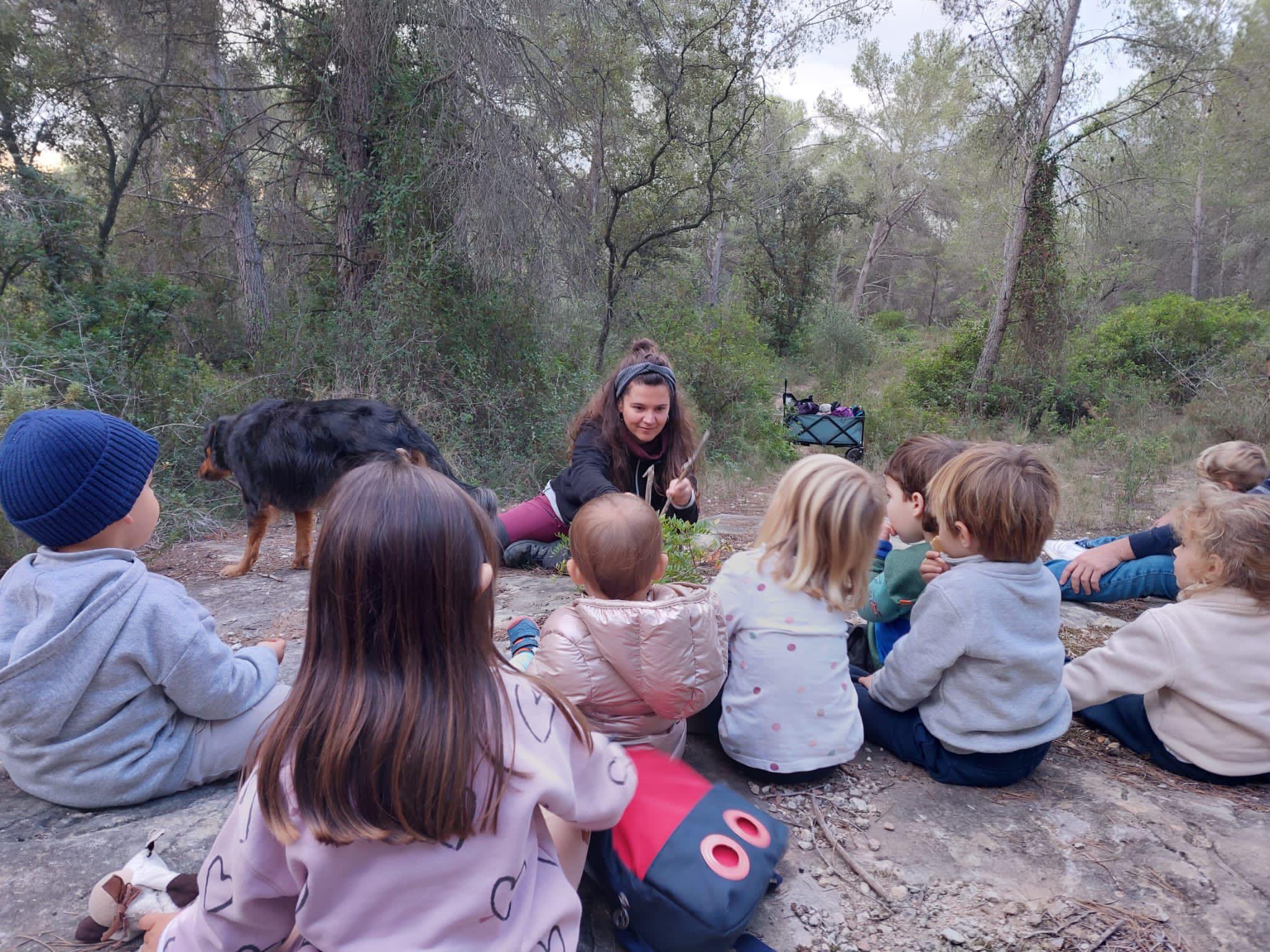 Acompanyant en cercle al bosc